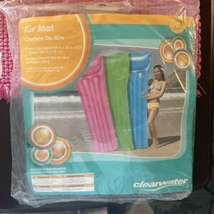 Vintage Kmart Pool Float Inflatable Air Mat Beach Floatie Green 69"x23" New NOS